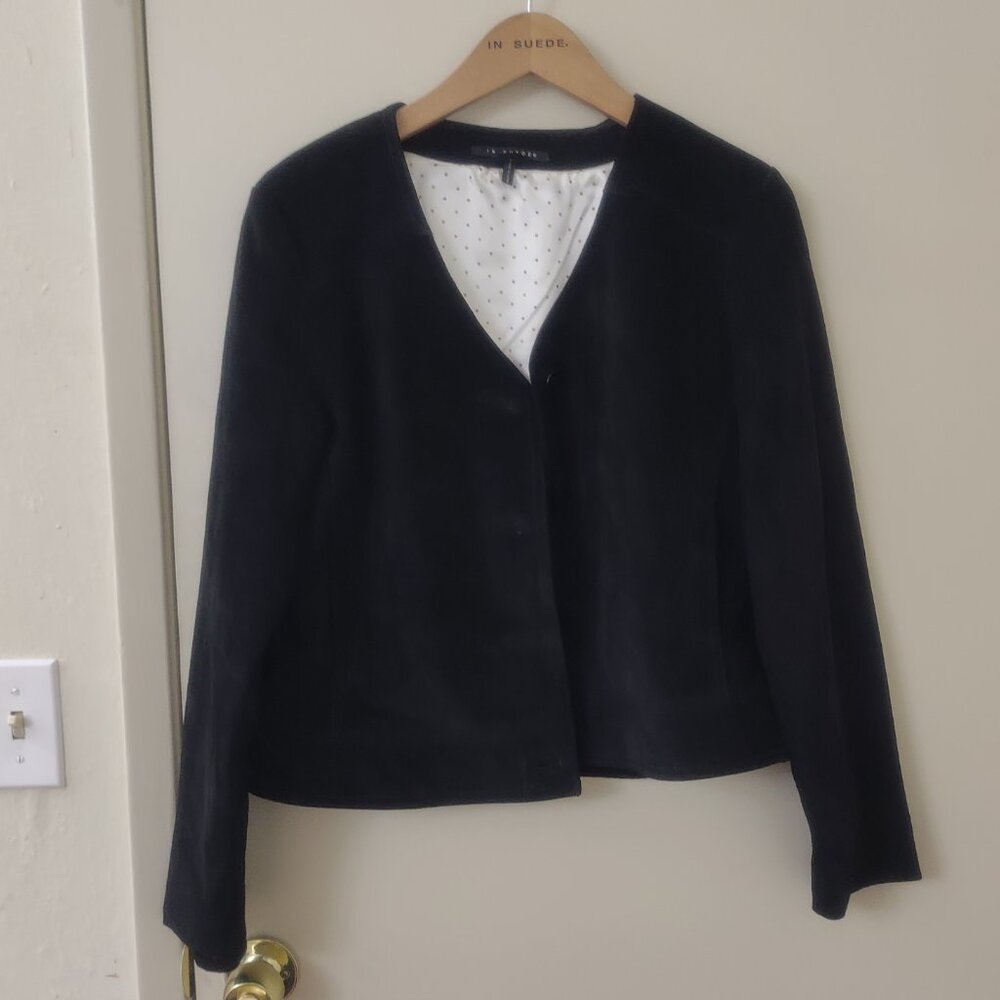 In Suede Black Suede Cropped Jacket